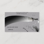 粋な白黒の水彩画のペンキの塗装業者 名刺 (裏面)