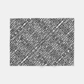 粋な白黒シマウマのストライプなアニマルプリント フリースブランケット (正面(横))