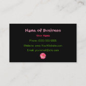 粋な白黒ヒョウのプリントのピンクのデイジー 名刺 (裏面)