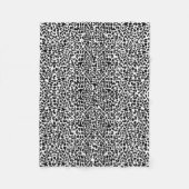 粋な白黒ヒョウのプリント動物の点 フリースブランケット (正面)