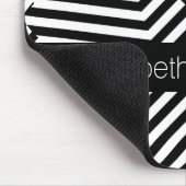 粋な白黒幾何学的名前と縞で飾ります マウスパッド (コーナー)