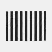 粋な白黒広い横は縞で飾ります フリースブランケット (正面(横))