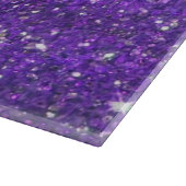 粋な紫色のきらめくなグリッターの輝き カッティングボード (角)