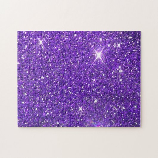 粋な紫色のきらめくなグリッターの輝き ジグソーパズル (横)