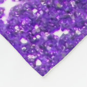 粋な紫色のきらめくなグリッターの輝き フリースブランケット (角)