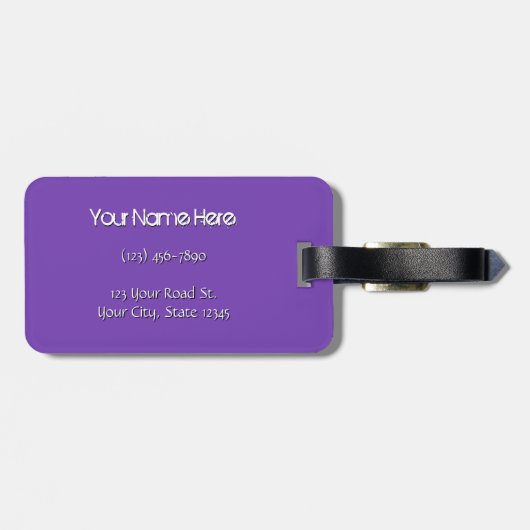 粋な紫色のきらめくなグリッターの輝き ラゲッジタグ (裏面横)