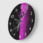粋な紫色のヘアーサロンの時計 ラージ壁時計 (傾斜)