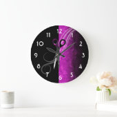 粋な紫色のヘアーサロンの時計 ラージ壁時計 (ホーム)