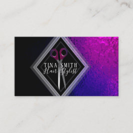 粋な紫色、ピンクおよび黒いアポイントメントカード 予約カード