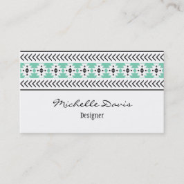 粋な緑のアステカなパターン 名刺