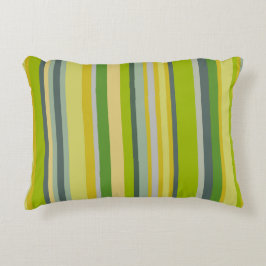 粋な緑のタケによって着色される縞模様 アクセントクッション