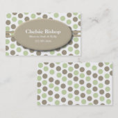 粋な緑及び暗灰色の水玉模様のお母さんカード コーリングカード (正面/裏面)