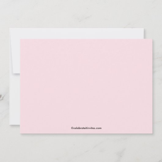 粋な花のシマウマフレームのブライダルシャワーの招待状 招待状 (裏面)