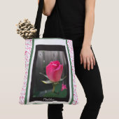 粋な花のトート、赤いバラは、名前を加えます トートバッグ (クローズアップ)