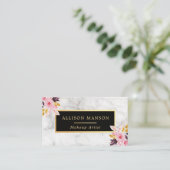 粋な花の白人の大理石|のメーキャップアーティスト 名刺 (スタンド正面)