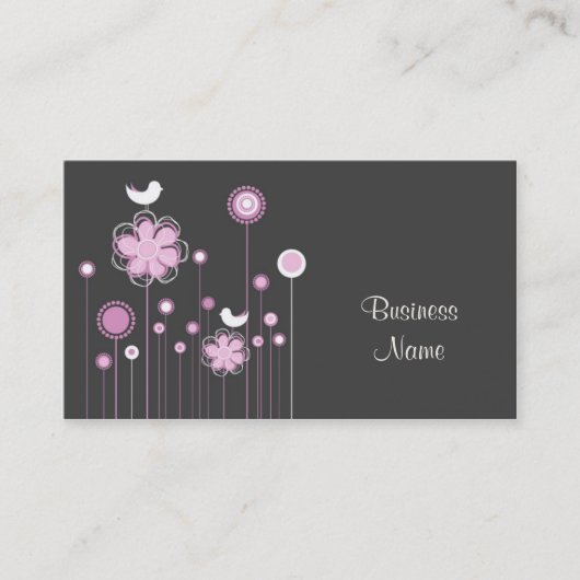 粋な花柄の名刺 名刺 (正面)
