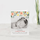 粋な花柄の開花の写真の誕生の発表 シーズンカード (正面)