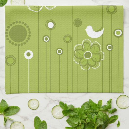 粋な花柄 キッチンタオル (折り畳み)