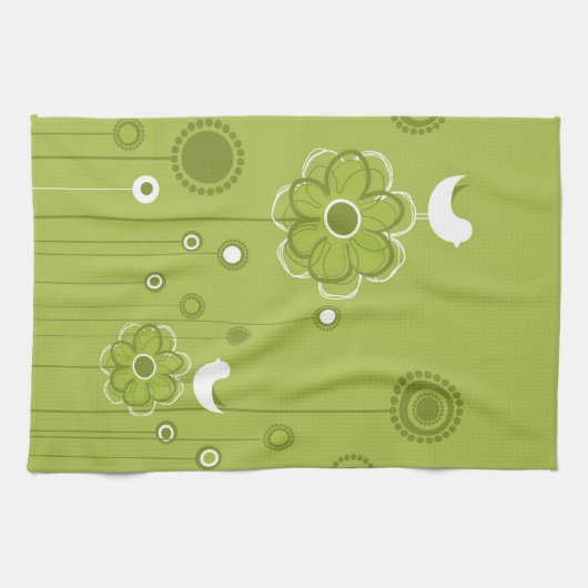 粋な花柄 キッチンタオル (横)