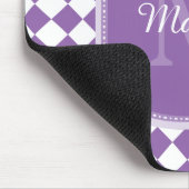 粋な薄紫の点検されたモノグラムのな名前 マウスパッド (コーナー)