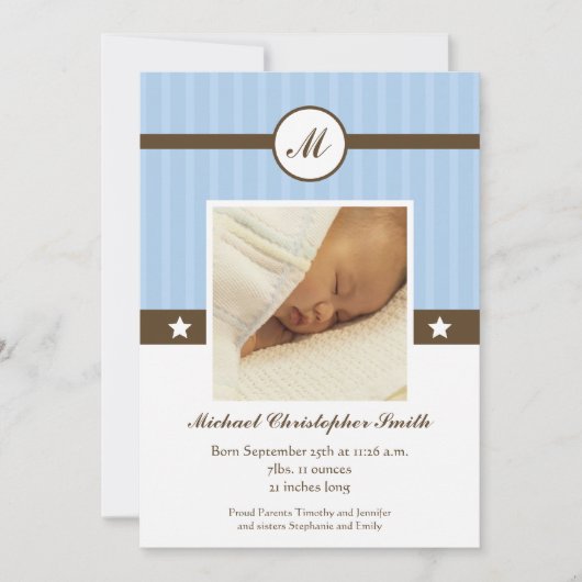 粋な警官の生まれたばかりのな写真の発表 案内状 (正面)