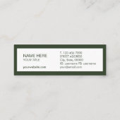 粋な金ゴールドのばら色のモノグラムの緑の小型名刺 スキニー名刺 (裏面)