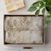 粋な金ゴールドの赤面のグラデーションなグリッターの人魚の魚スケール 薄葉紙 (ギフト)