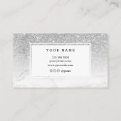 粋な銀製のグリッターの大理石の名刺 名刺 (裏面)