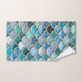 粋な銀製の輝きのグリッターの人魚の魚スケール ハンドタオル (ハンドタオル)