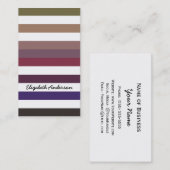 粋な雑色の紫色および白のストライプパターン 名刺 (正面/裏面)