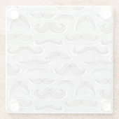 粋な髭パターン ガラスコースター (裏面)