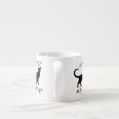 粋な黒猫の猫の鳴き声の原稿 エスプレッソカップ (裏面)