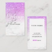 粋なPurpleGlitterの大理石の縦の名刺 名刺 (正面/裏面)