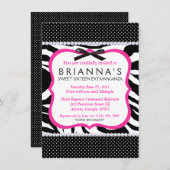 粋なSweet sixteenの招待 招待状 (正面/裏面)