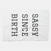 粋ので誕生のユーモアのイラストレーションのデザイン キッチンタオル (横)