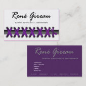 粋コスチュームデザイナーのスタイリストのワードローブをひもで締めて下さい 名刺 (正面/裏面)