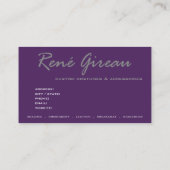 粋コスチュームデザイナーのスタイリストのワードローブをひもで締めて下さい 名刺 (裏面)