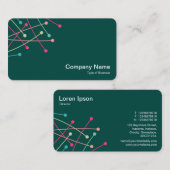 粒子トラック- Dkの緑004840の色01 名刺 (正面/裏面)