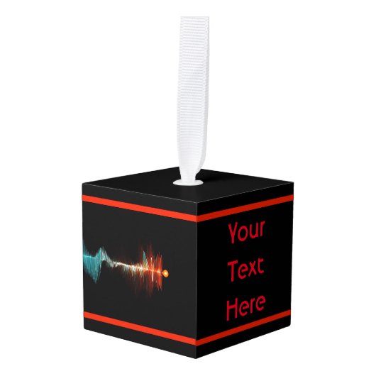 粒子波の二重性 キューブオーナメント (正面アングル)