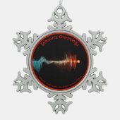 粒子波の二重性 スノーフレークピューターオーナメント (正面)