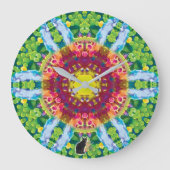 粒状万華鏡のように千変万化するパターン ラージ壁時計 (正面)