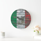 粗いイタリアン木板のフラグ効果 ラージ壁時計 (ホーム)