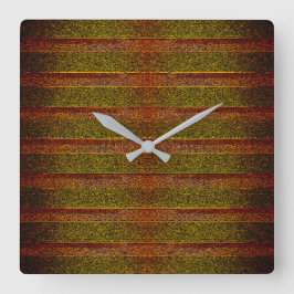 粗いエンボスとシェーストライプド付き、緑がかった赤 スクエア壁時計