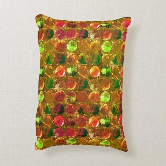 粗いオレンジ色のテクスチャの円 アクセントクッション (裏面(縦))