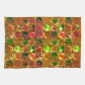 粗いオレンジ色のテクスチャの円 キッチンタオル (横)