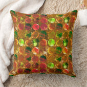 粗いオレンジ色のテクスチャの円 クッション (ブランケット)