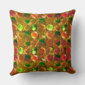 粗いオレンジ色のテクスチャの円 クッション (裏面)