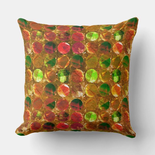 粗いオレンジ色のテクスチャの円 クッション (正面)