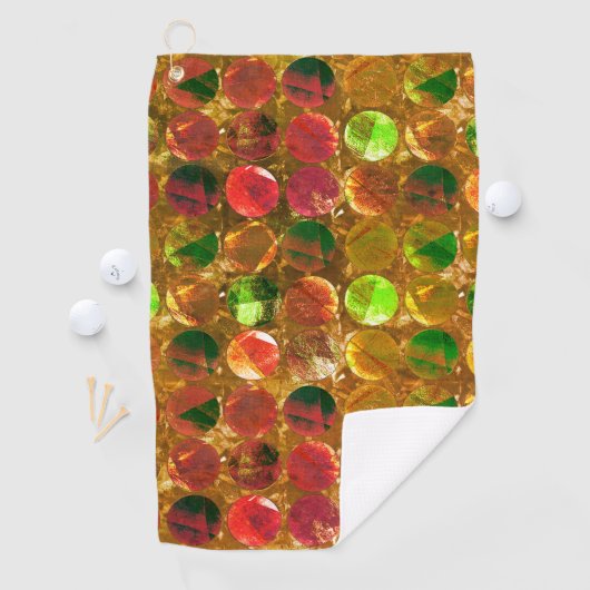 粗いオレンジ色のテクスチャの円 ゴルフタオル (インサイチュ)