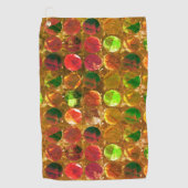 粗いオレンジ色のテクスチャの円 ゴルフタオル (正面)